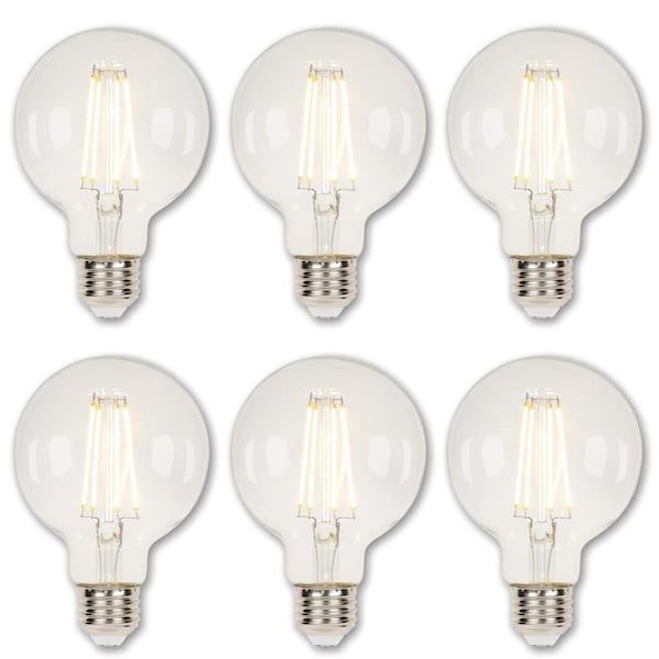 Westinghouse Bulb LED Dimmable 5.5W 120V G25 Glassobe Filament 2700K Clear E26 Med Base, 6PK 4317220 - main